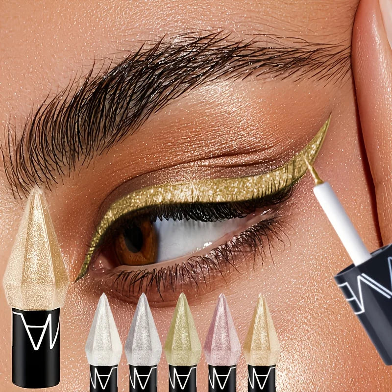 5pcs Shimmering Liquid Eyeliner Set, Long-Lasting Waterproof Smudge-Proof Eye Makeup, Mixed Color System,Easy Application