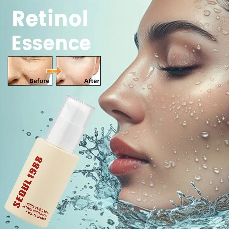 Sérum Rétinol Visage SEOUL 1988 + Crème Contour des Yeux – Anti-Âge, Anti-Rides, Ginseng Noir 2%, Rétinal Liposome 4%