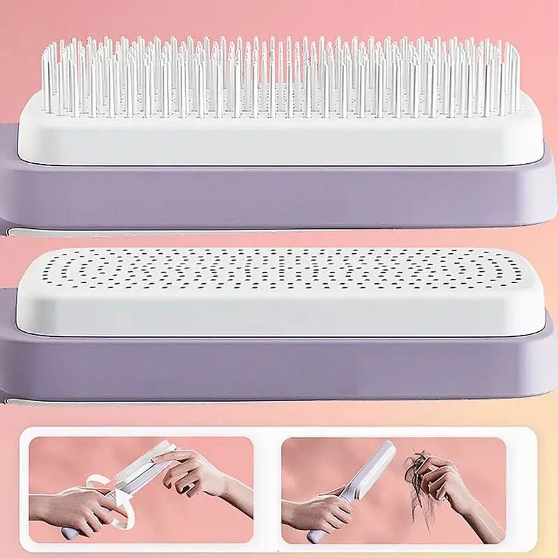 Brosse à cheveux auto-nettoyante