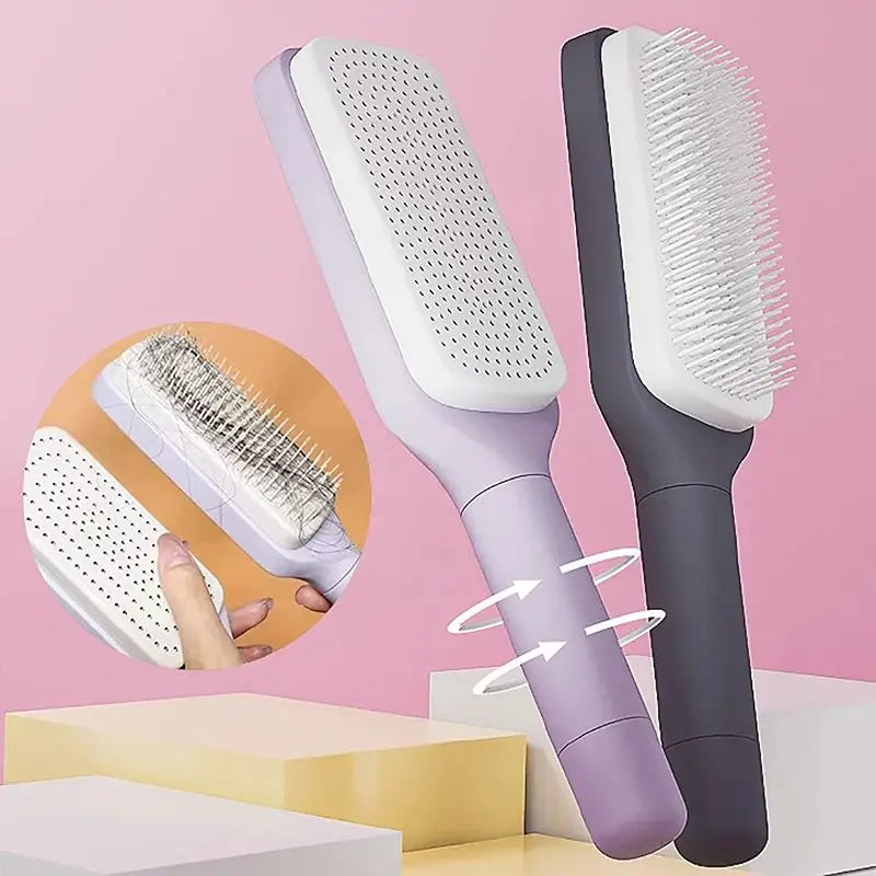 Brosse à cheveux auto-nettoyante