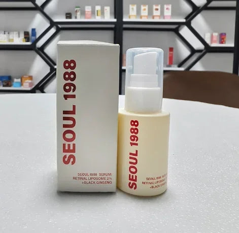 Sérum Rétinol Visage SEOUL 1988 + Crème Contour des Yeux – Anti-Âge, Anti-Rides, Ginseng Noir 2%, Rétinal Liposome 4%