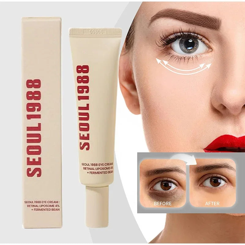 Sérum Rétinol Visage SEOUL 1988 + Crème Contour des Yeux – Anti-Âge, Anti-Rides, Ginseng Noir 2%, Rétinal Liposome 4%