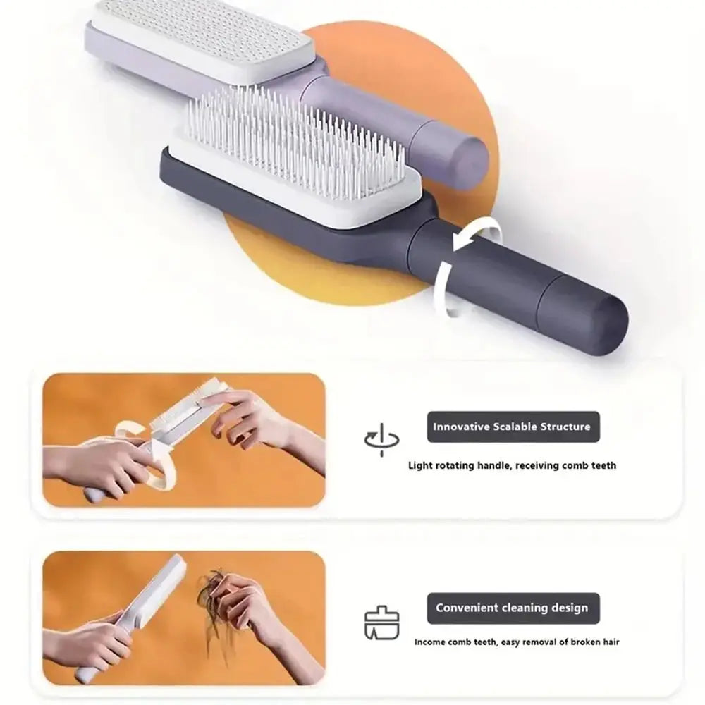 Brosse à cheveux auto-nettoyante